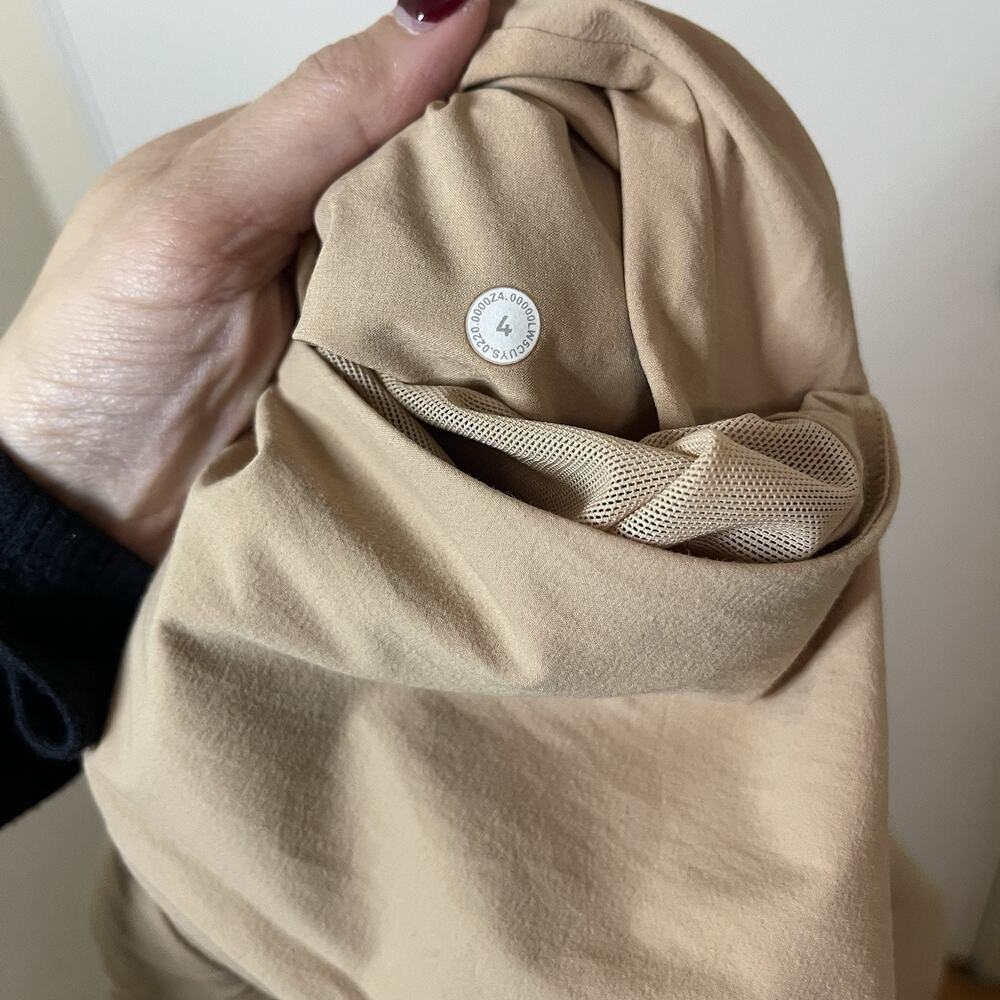 Lululemon jogger khaki tan trouser straight leg woven pants US 4 - Picture 6 of 6